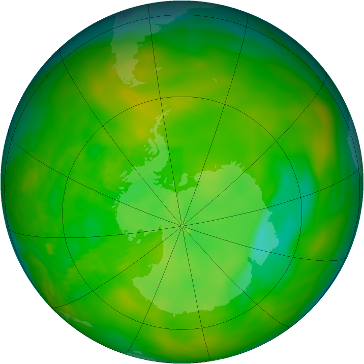 Antarctic ozone map for 19 November 2002